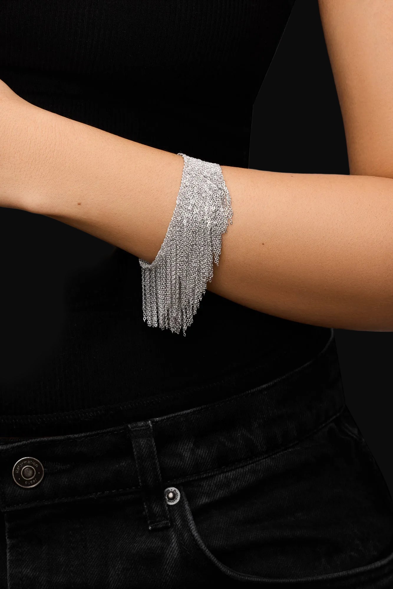White Fringe Bracelet Small